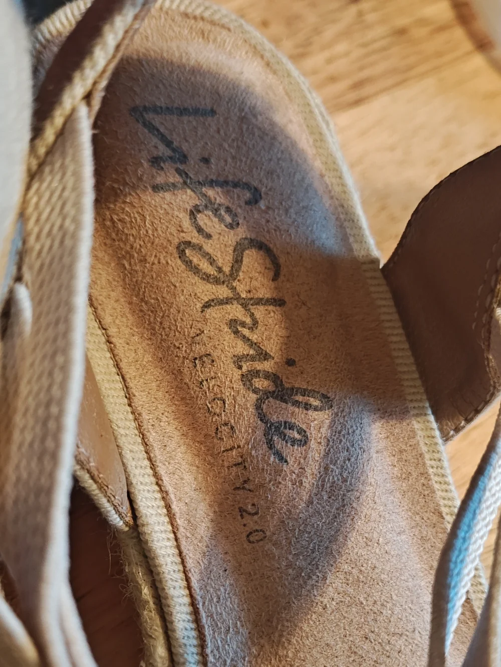 Life Stride Beige Tan Canvas Espadrille Slingbacks
